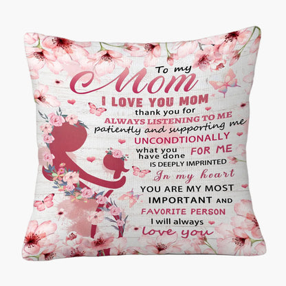 Decorative Quote Pillow for Mom – Sentimental Mother's Day Gift, Contemporary Style, for Bedroom or Living Room, Woman