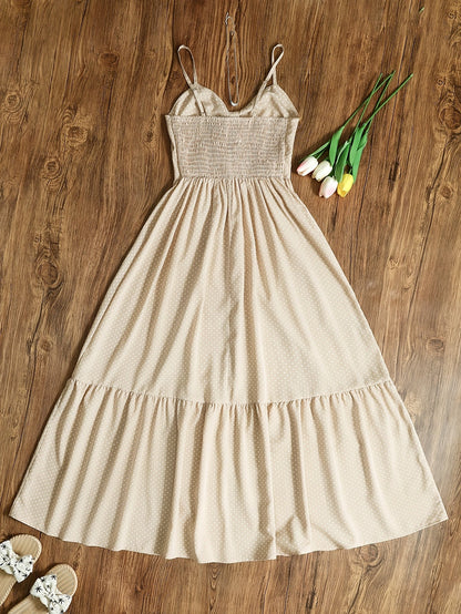 Vintage stijl lange jurk met stippen voor elegante en chique dames