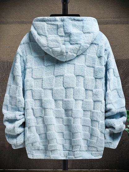 Sweat à capuche doux texturé en peluche pour homme avec motif « California Keynote »