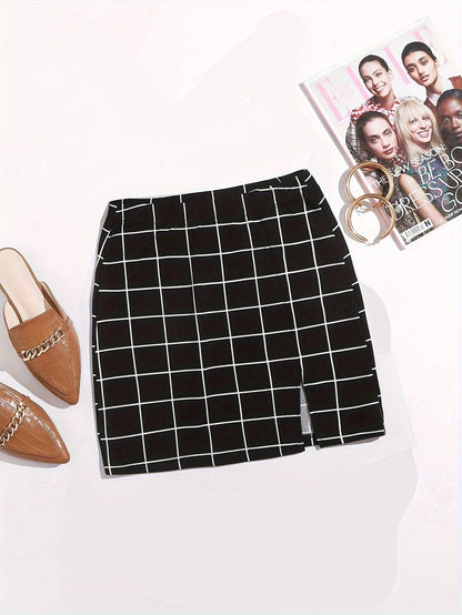 Ensemble Femme Chic à Carreaux Style Épaule Dénudée – Idéal Printemps Été