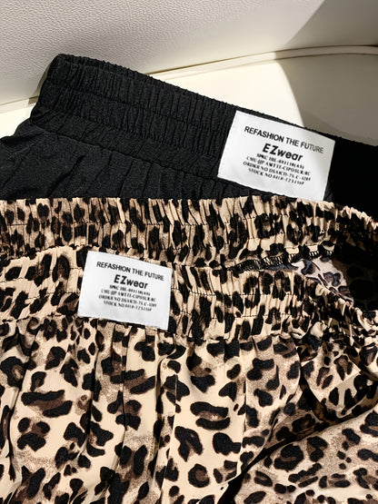 Shorts décontractés femme style léopard et uni parfaits pour l'été