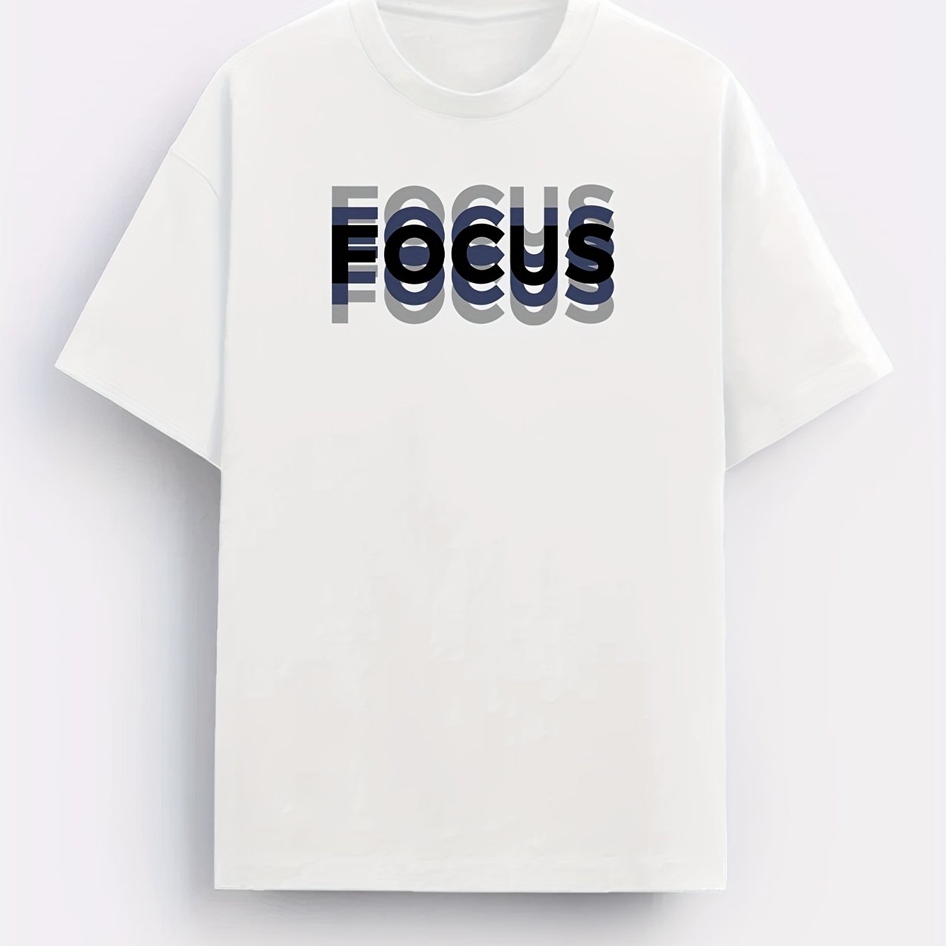 T-shirt Uomo Stile Moderno con Motivo "FOCUS" – Look Urbano e Ispirante