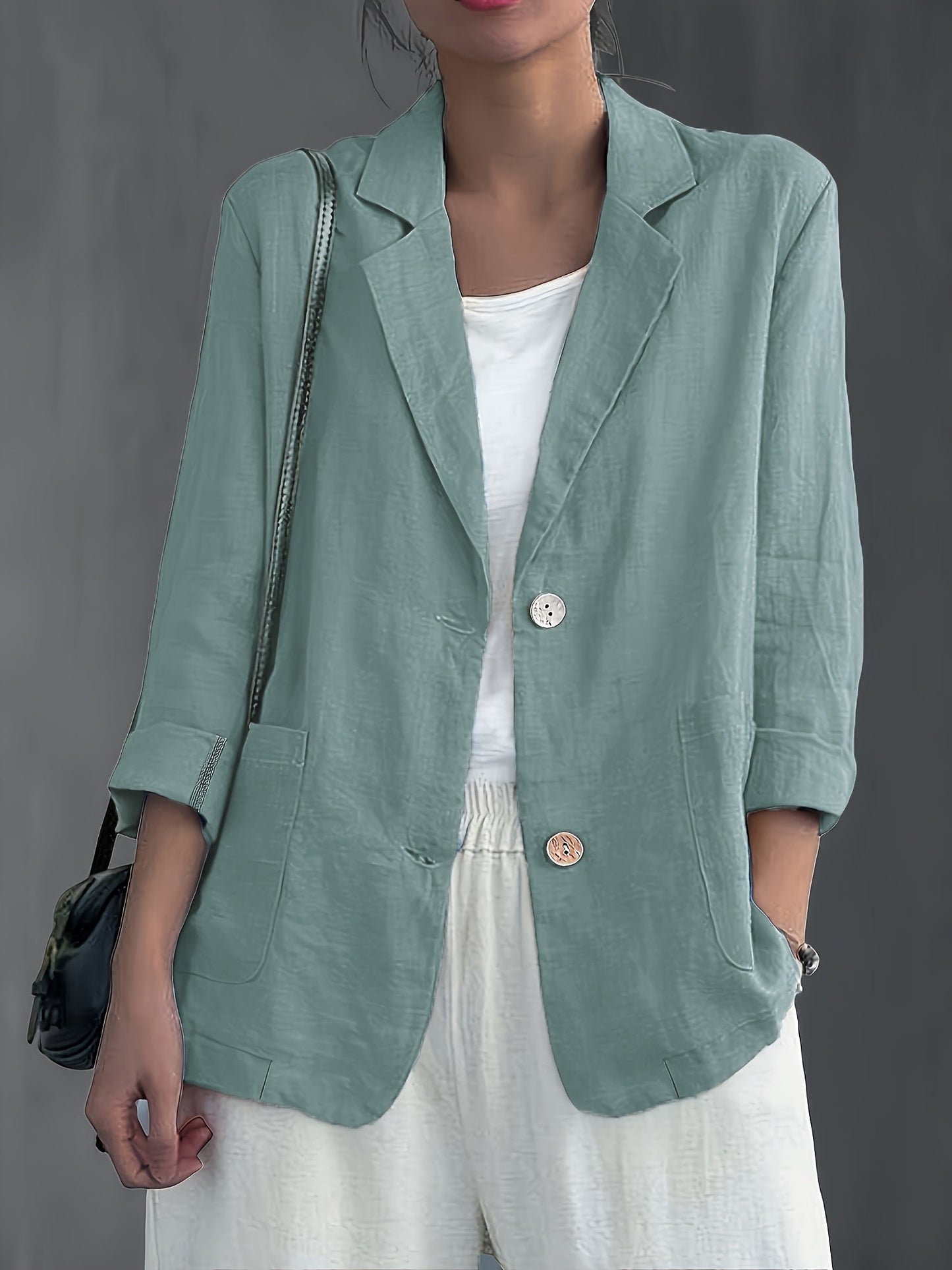 Veste blazer décontractée élégante pour femme à manches longues style urbain