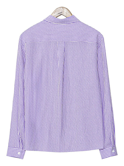 Chemise homme à rayures style décontracté pour la plage ou le bureau