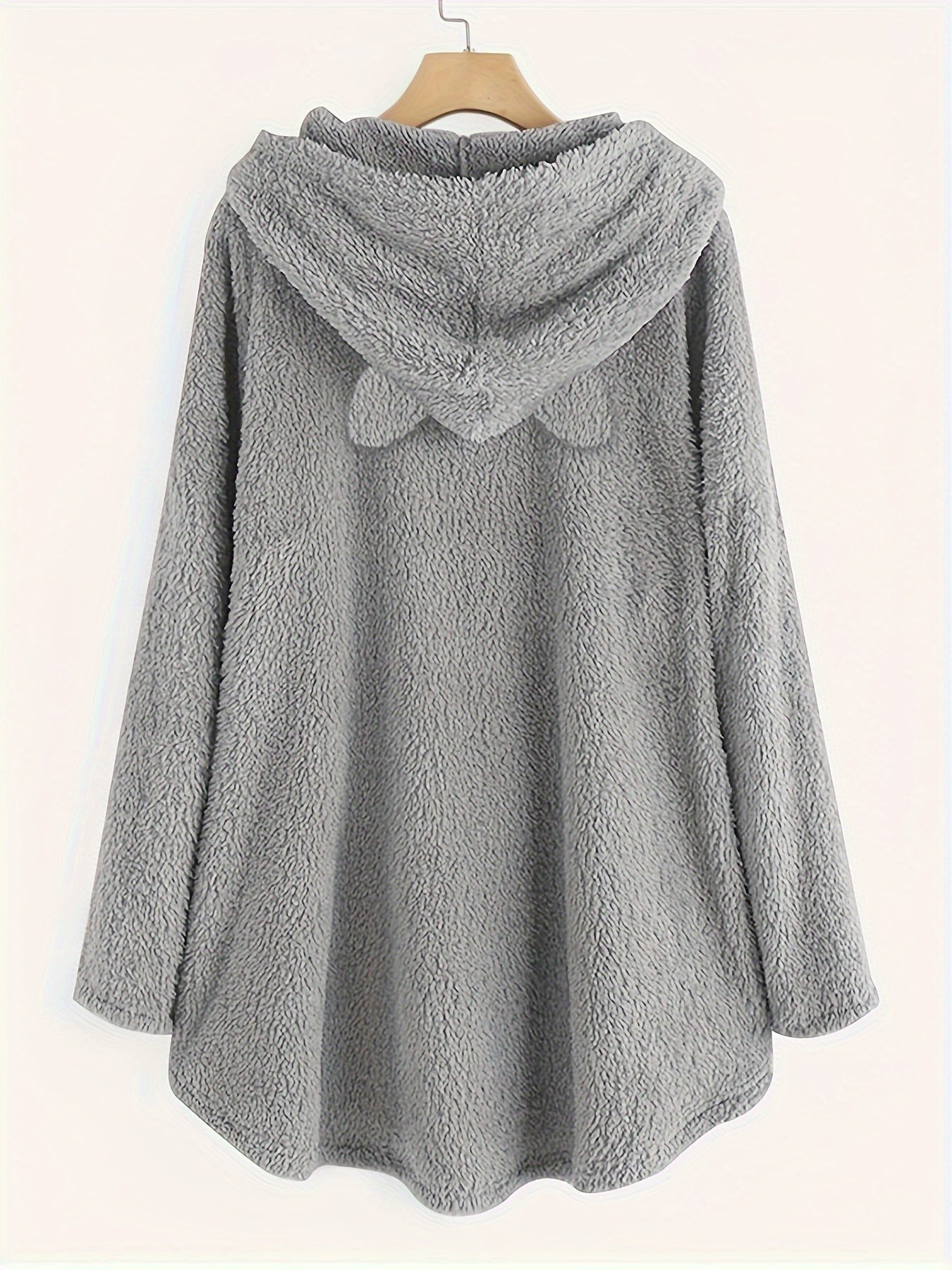 Pull à Capuche Teddy Femme Motif Chat "Fluff You" Rouge Bordeaux avec Oreilles