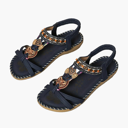 Boheme-sandaler til kvinder med pynt og ankelrem – afslappet chic stil