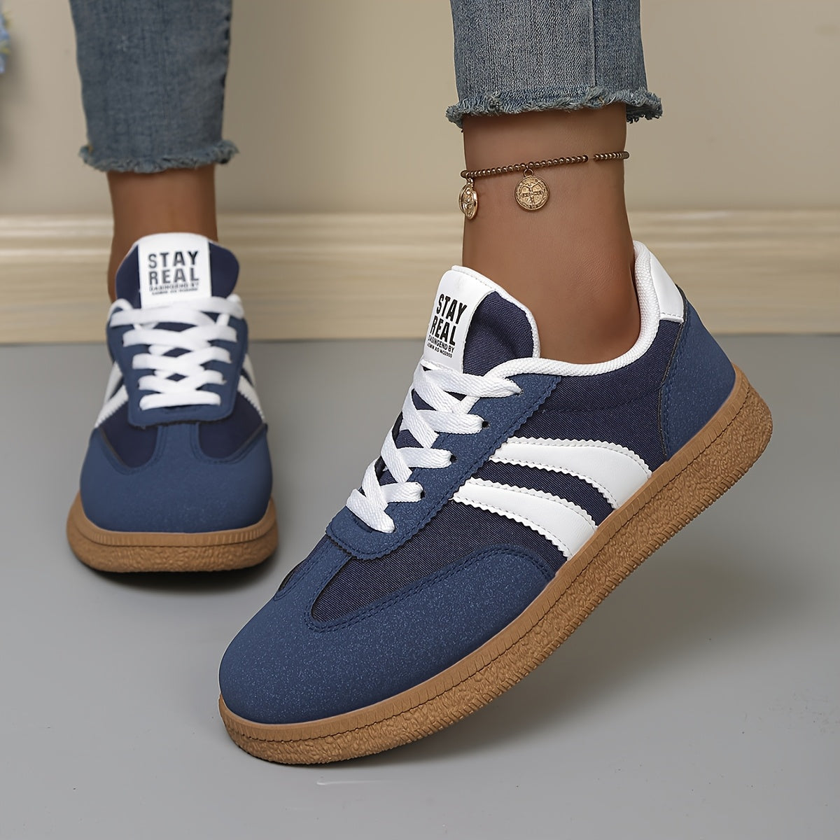 Baskets décontractées pour femme style rétro – Sneakers urbaines tendance