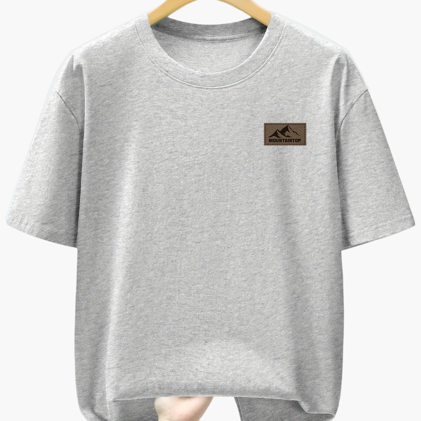 T-shirt casual męski w sportowym stylu z nadrukiem gór – Idealny na wypoczynek i weekend
