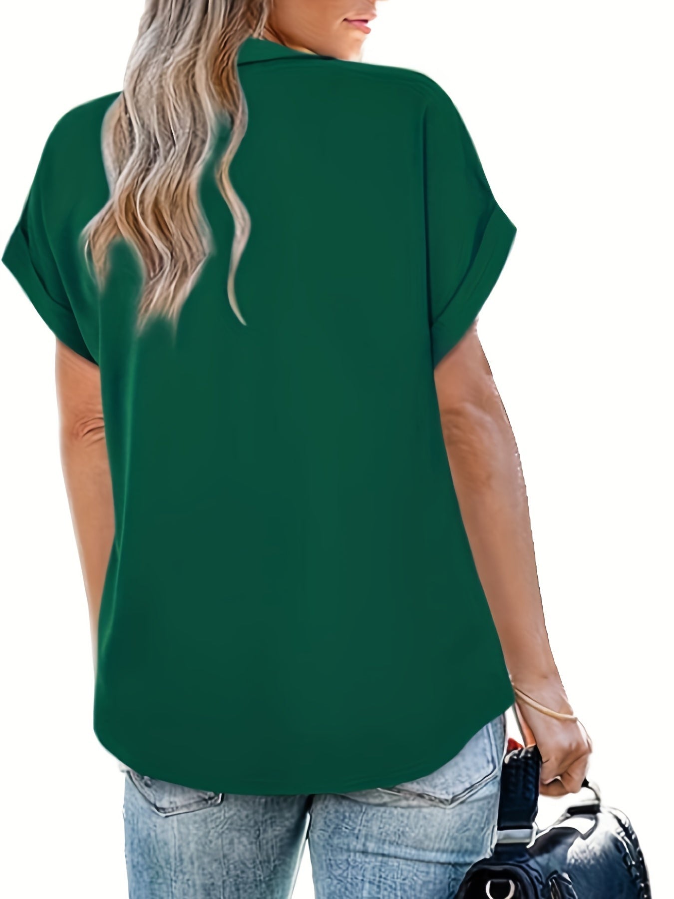 Elegante damesblouse met vleermuismouwen, casual stijl, zomer