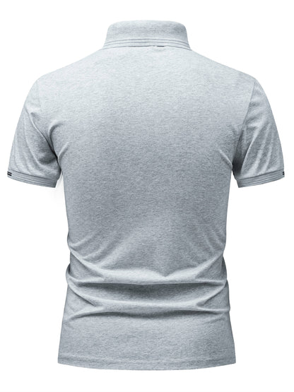 Polo casual da uomo con colletto abbottonato stile urbano