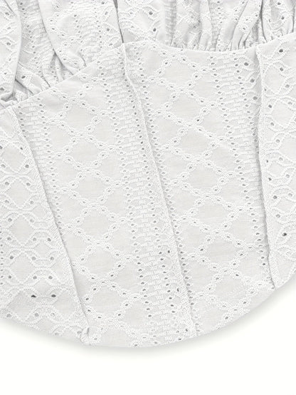 Dames bustier in corsetstijl met chique borduursel voor lente en zomer