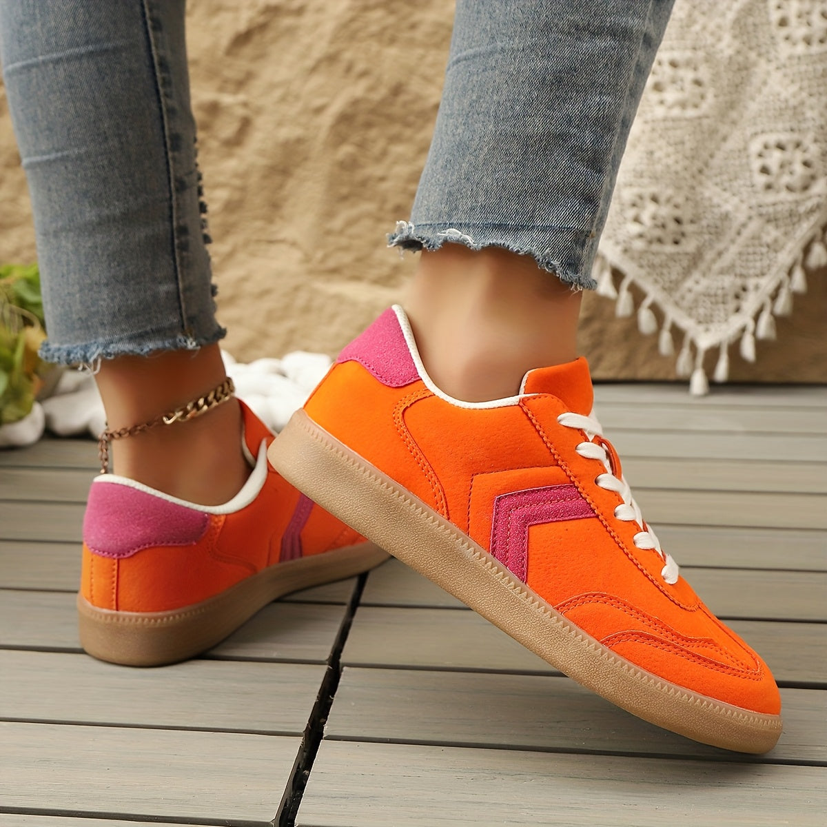 Baskets décontractées pour femme style rétro urbain