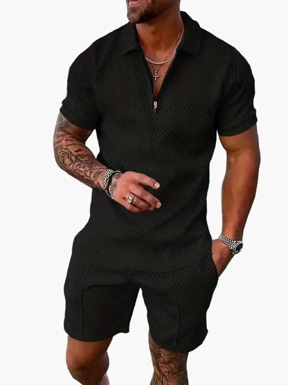 Ensemble polo et short style casual pour homme – Élégance décontractée estivale