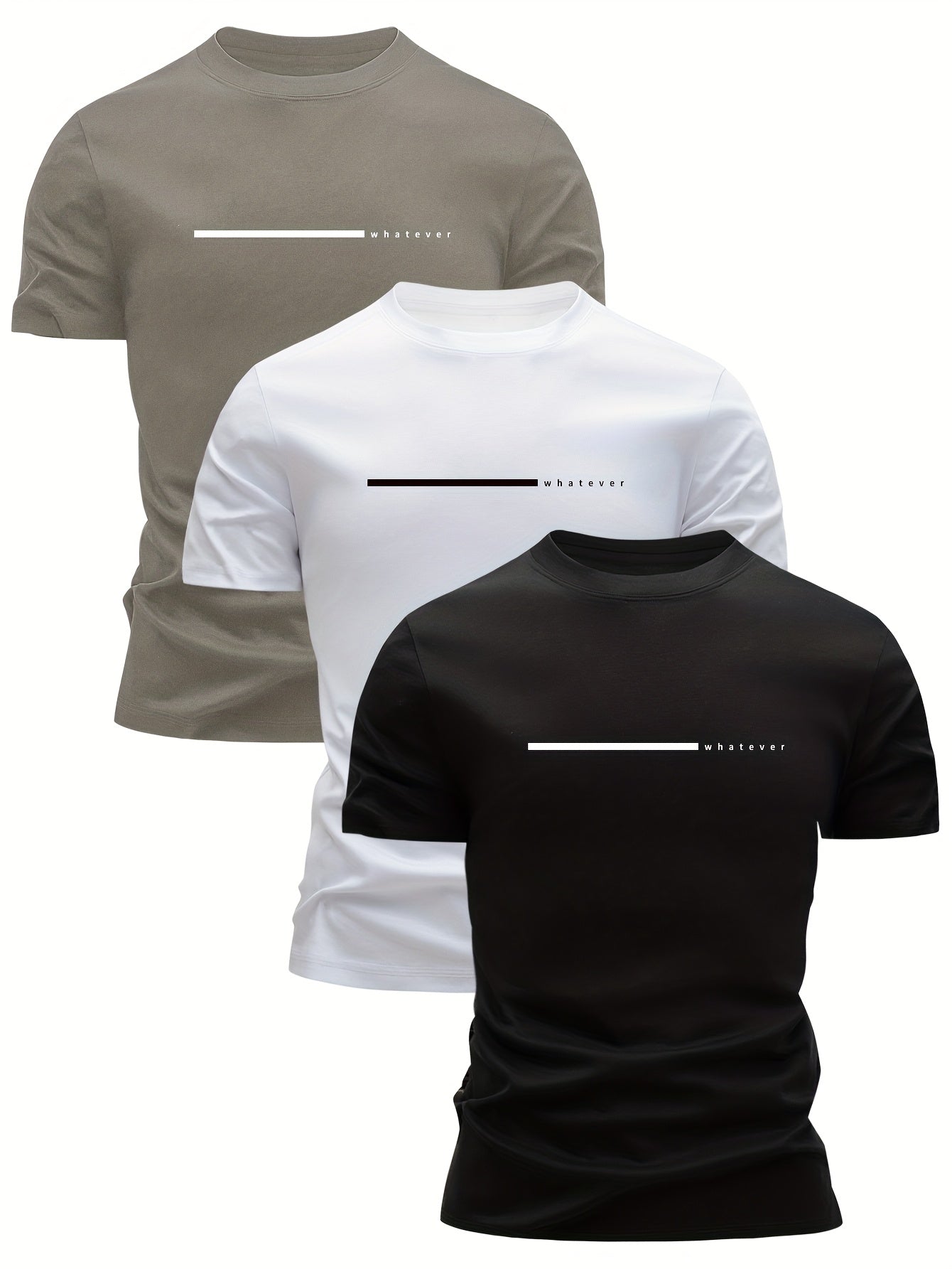 T-shirt homme style décontracté « whatever » imprimé moderne pour tous les jours