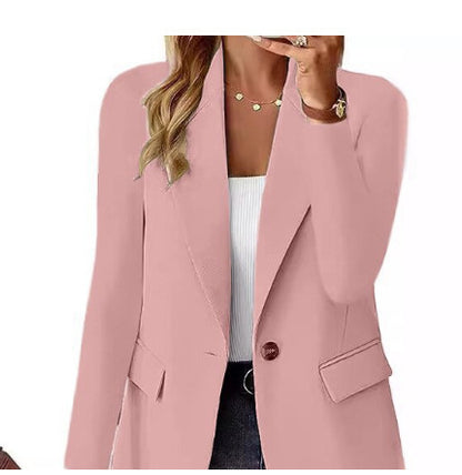Denise – Giacca da completo in poliestere a maniche lunghe e colore uniforme per donna