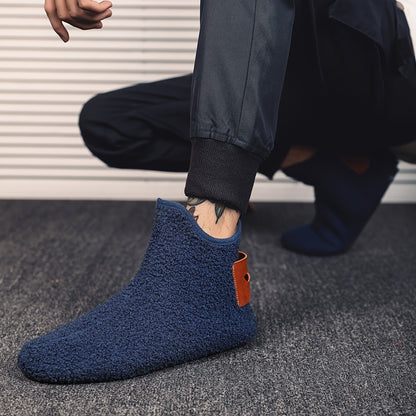 Bottes souples en tissu bouclé Homme, Intérieur fourré, confortables, multiples couleurs
