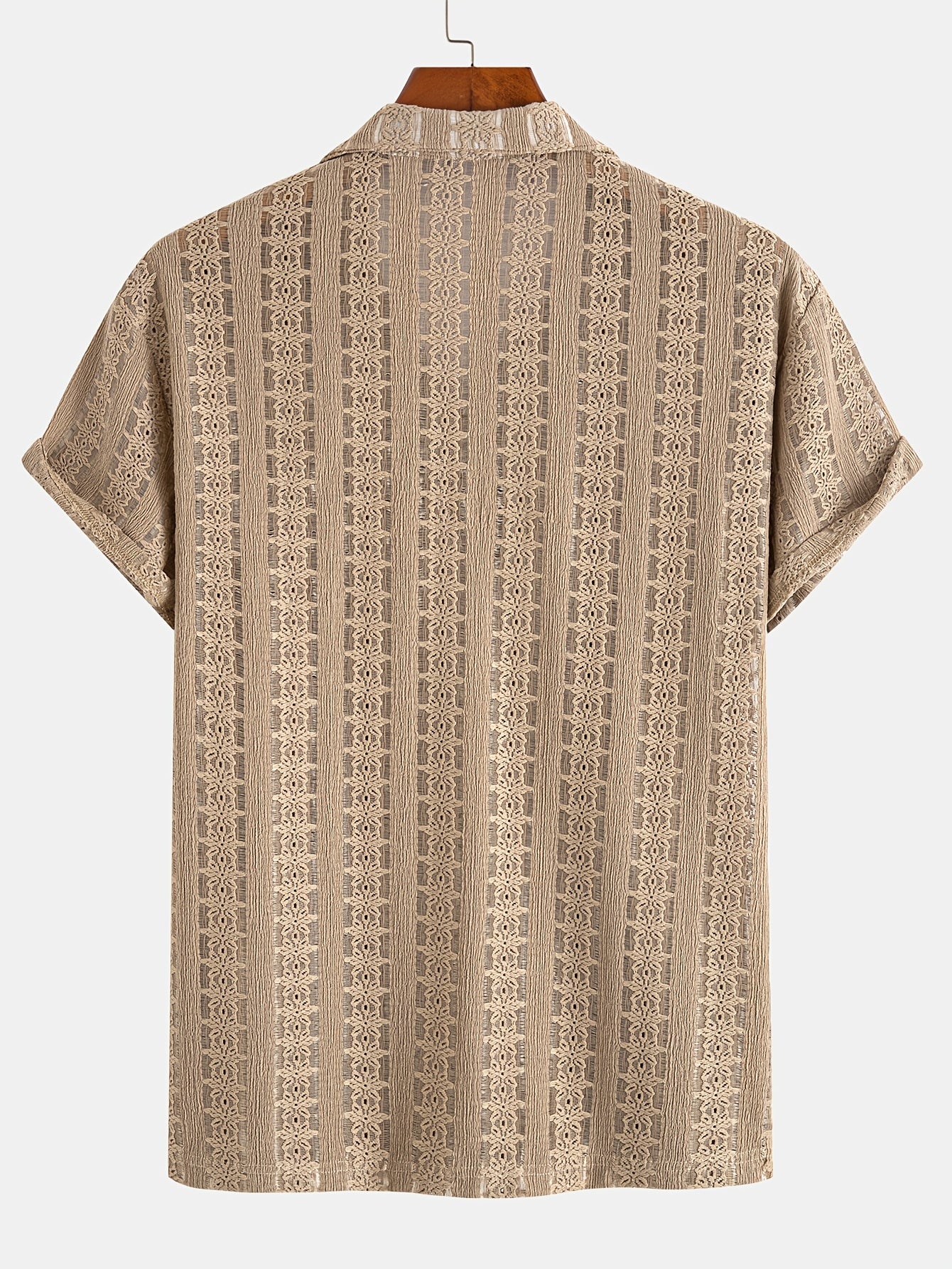 Chemise décontractée homme style bohème à manches courtes pour les vacances plage