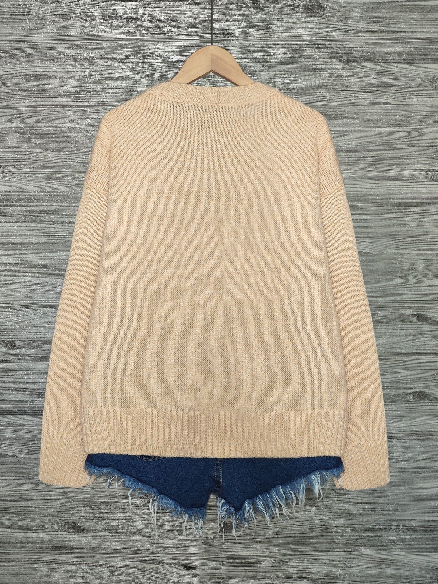 Pull en maille femme col rond à motif chats manches longues