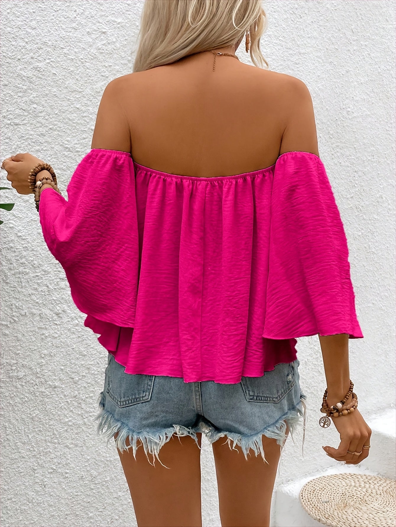 Women's Bohemian Style Blouse Off-Shoulder Loose Sleeves Summer