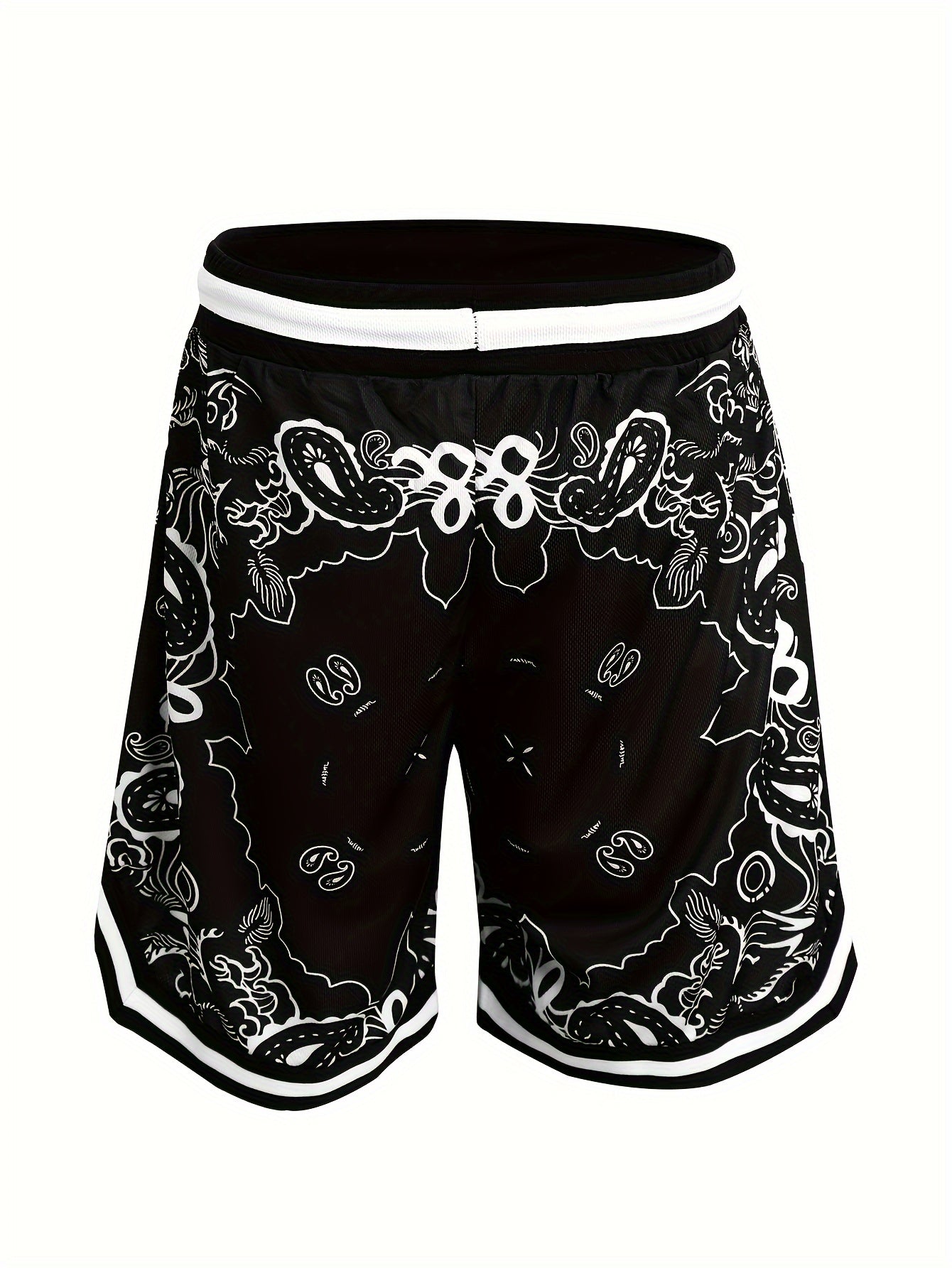 Shorts de sport homme style streetwear imprimé motif bandana – Look urbain tendance