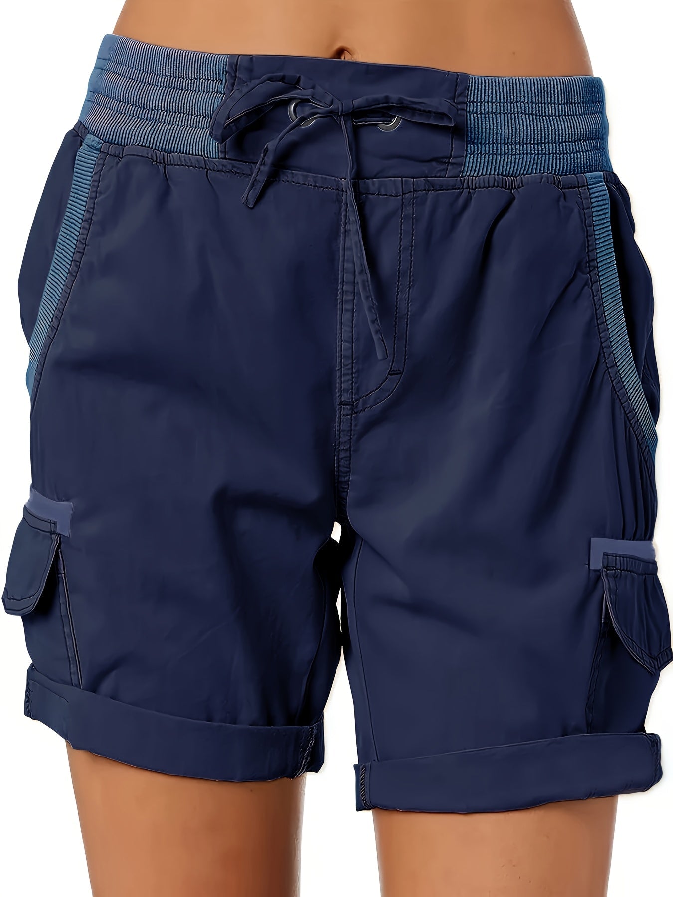 Shorts décontractés pour femme style cargo avec poches et cordon – Idéal pour l'été et les loisirs