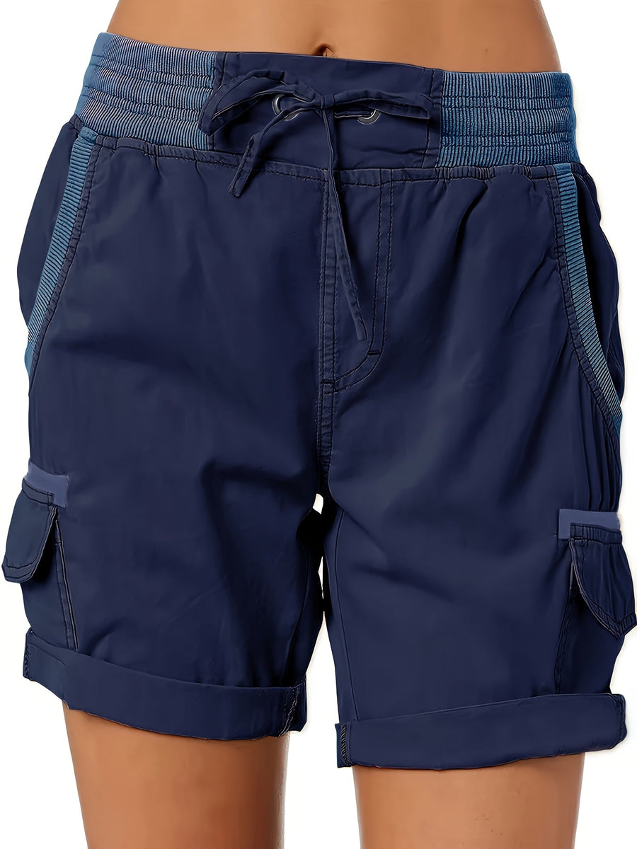 Afslappede cargoshorts til kvinder med lommer og snøre – Ideelle til sommer og fritid