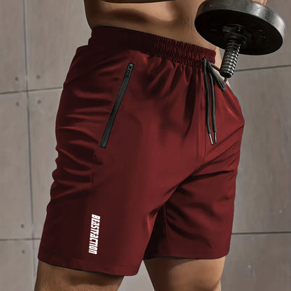 Short de sport pour homme style fitness avec poches zippées - Idéal entraînement et gym