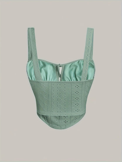 Dames bustier in corsetstijl met chique borduursel voor lente en zomer