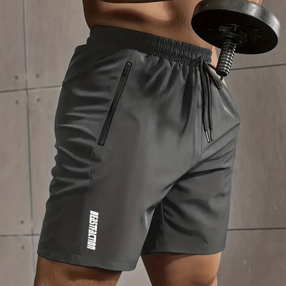 Short de sport pour homme style fitness avec poches zippées - Idéal entraînement et gym