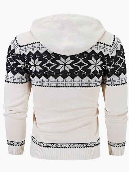 Sudadera con capucha de Navidad con motivo nórdico para hombre, estilo casual otoño/invierno