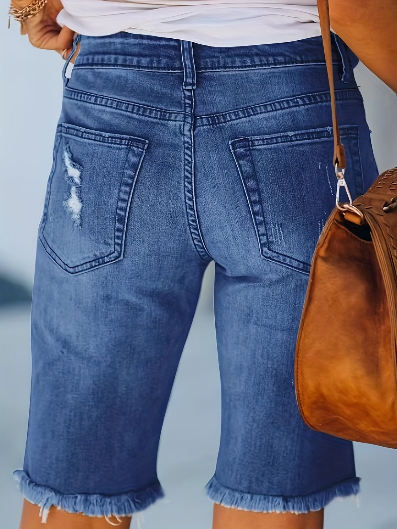 Bermuda casual strappato per donna – Stile urbano alla moda estate