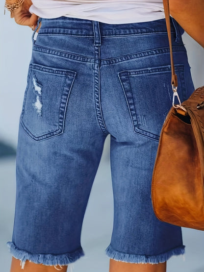 Bermuda casual strappato per donna – Stile urbano alla moda estate