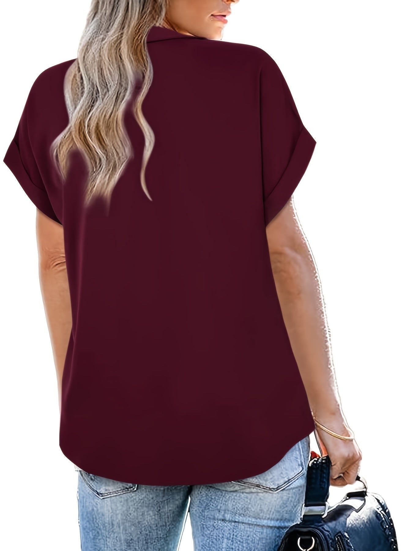 Elegante damesblouse met vleermuismouwen, casual stijl, zomer