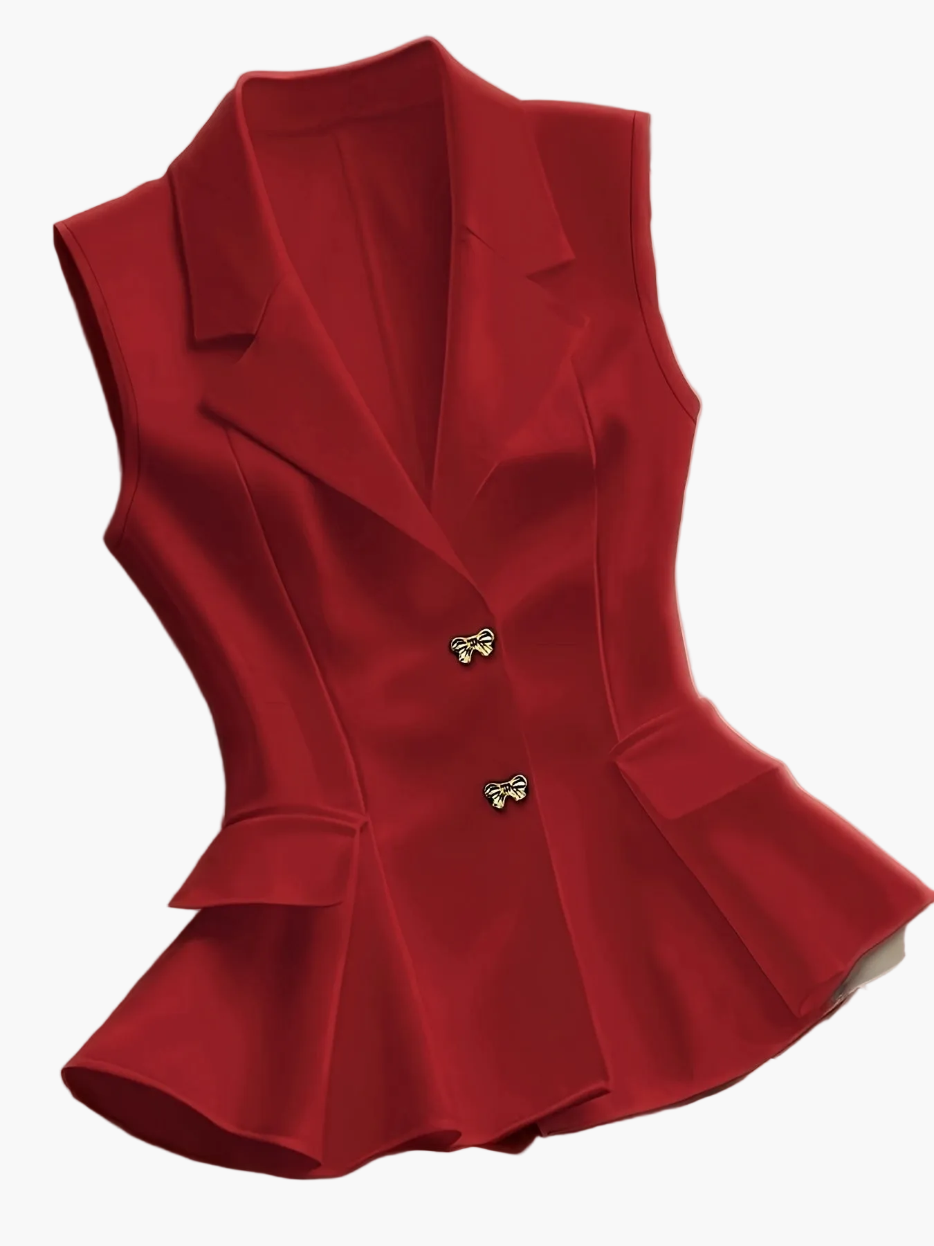 Gilet Blazer Femme Élégant Sans Manches Style Tailleur pour Printemps Été