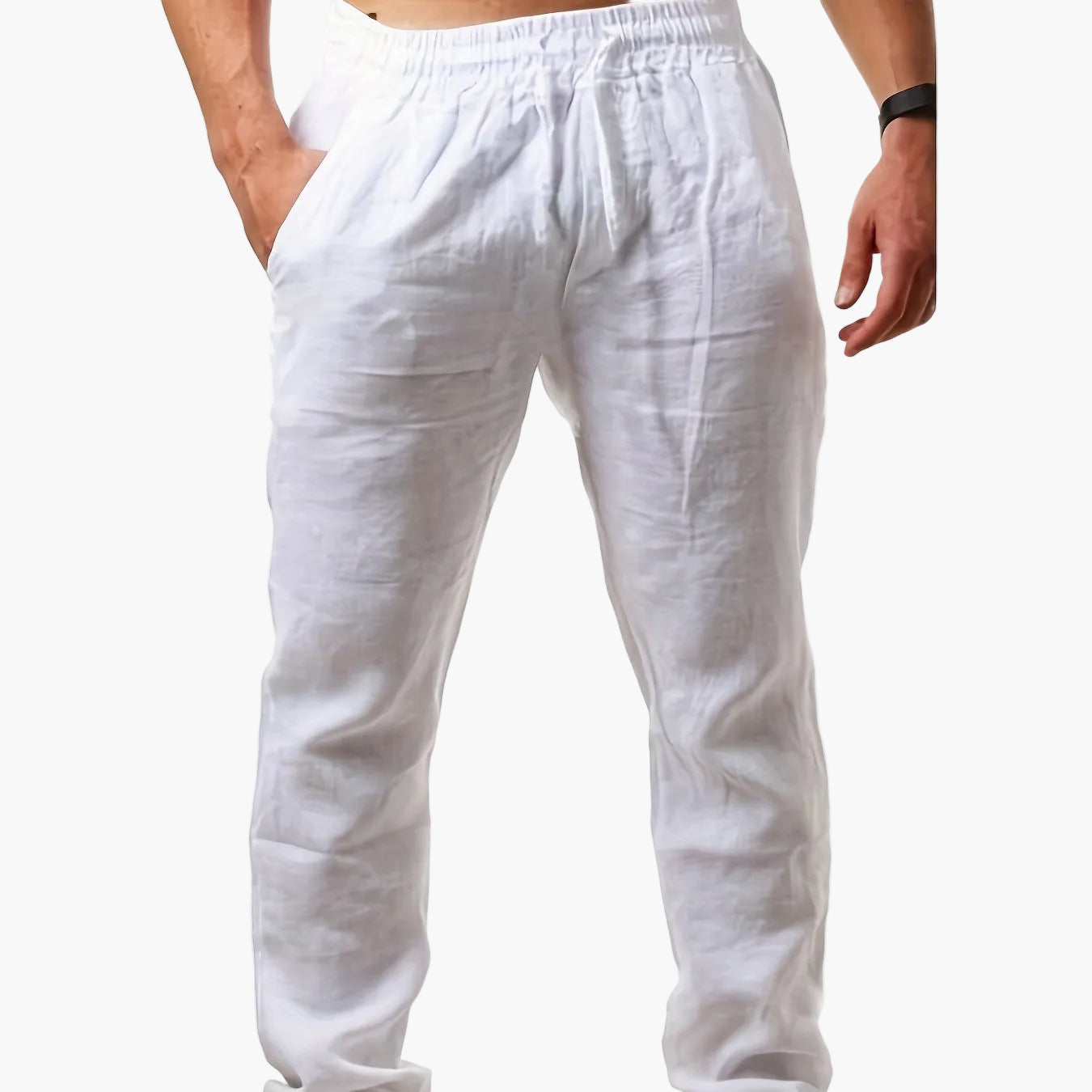 Pantalon décontracté homme style jogging à jambes droites pour l'été