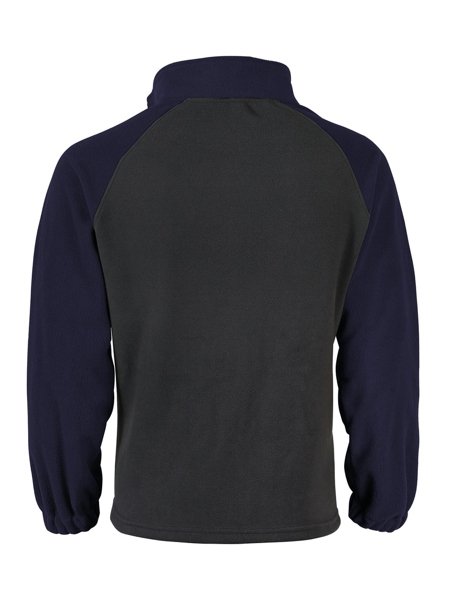 Polaire Homme Bicolore Col Montant avec Fermeture Éclair et Manches Raglan