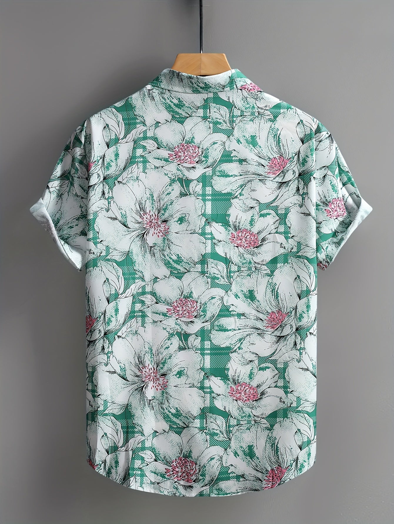 Chemise à manches courtes homme style resort imprimé floral graphique – idéale pour vacances et sorties décontractées