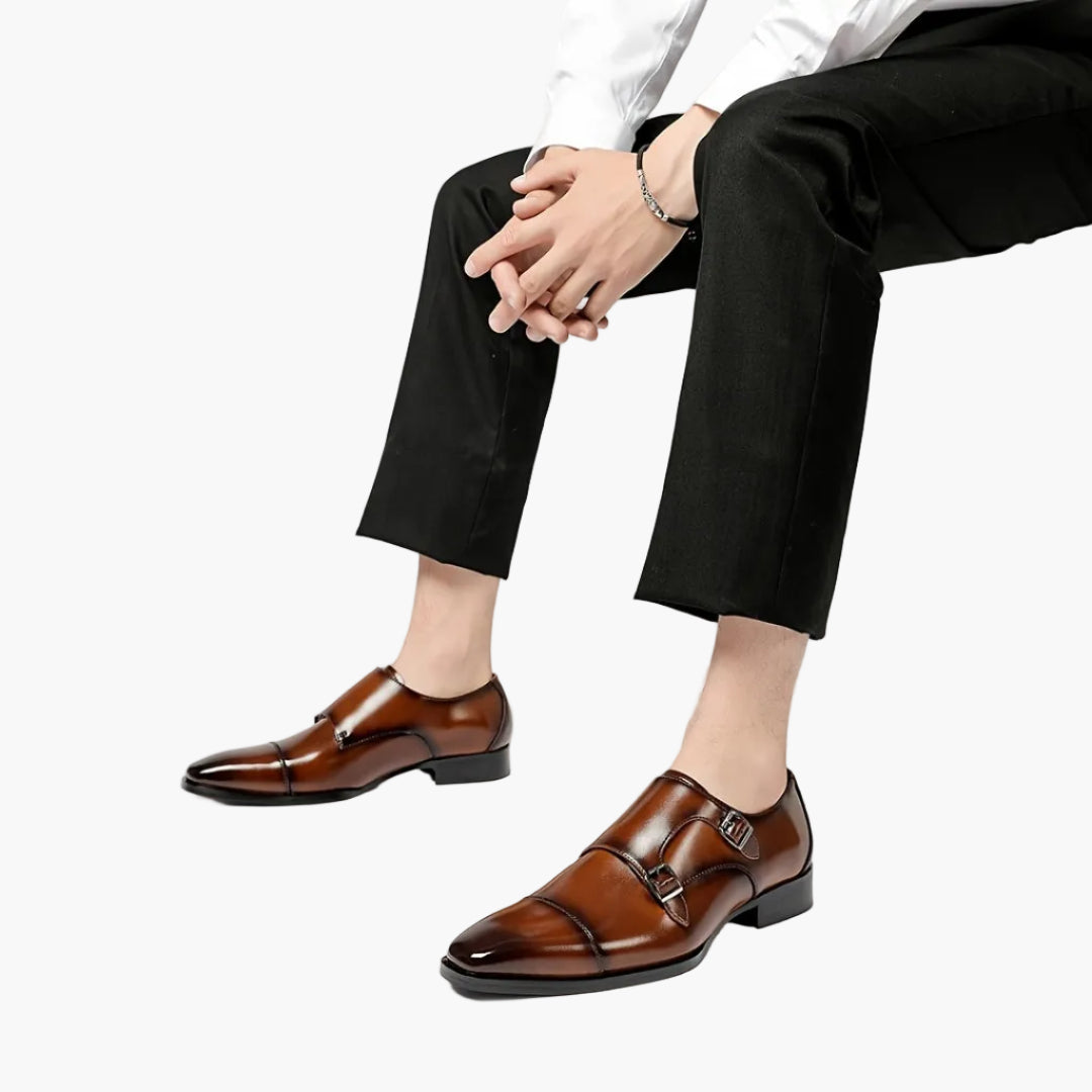 Chaussures habillées à double boucle pour homme – Élégance formelle et style moderne