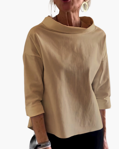Elegant topp med ståkrage för dam – modern och mångsidig stil