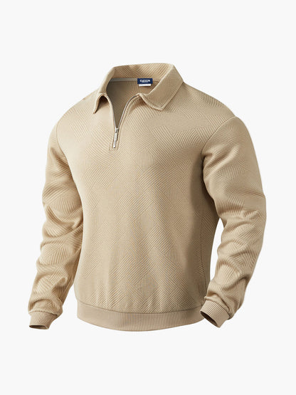 Pull demi-zip homme style décontracté chic pour bureau et loisirs
