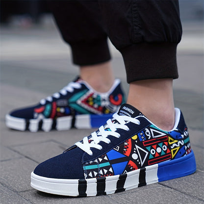 Herresneakers med urban grafisk stil til fritid og udendørs brug
