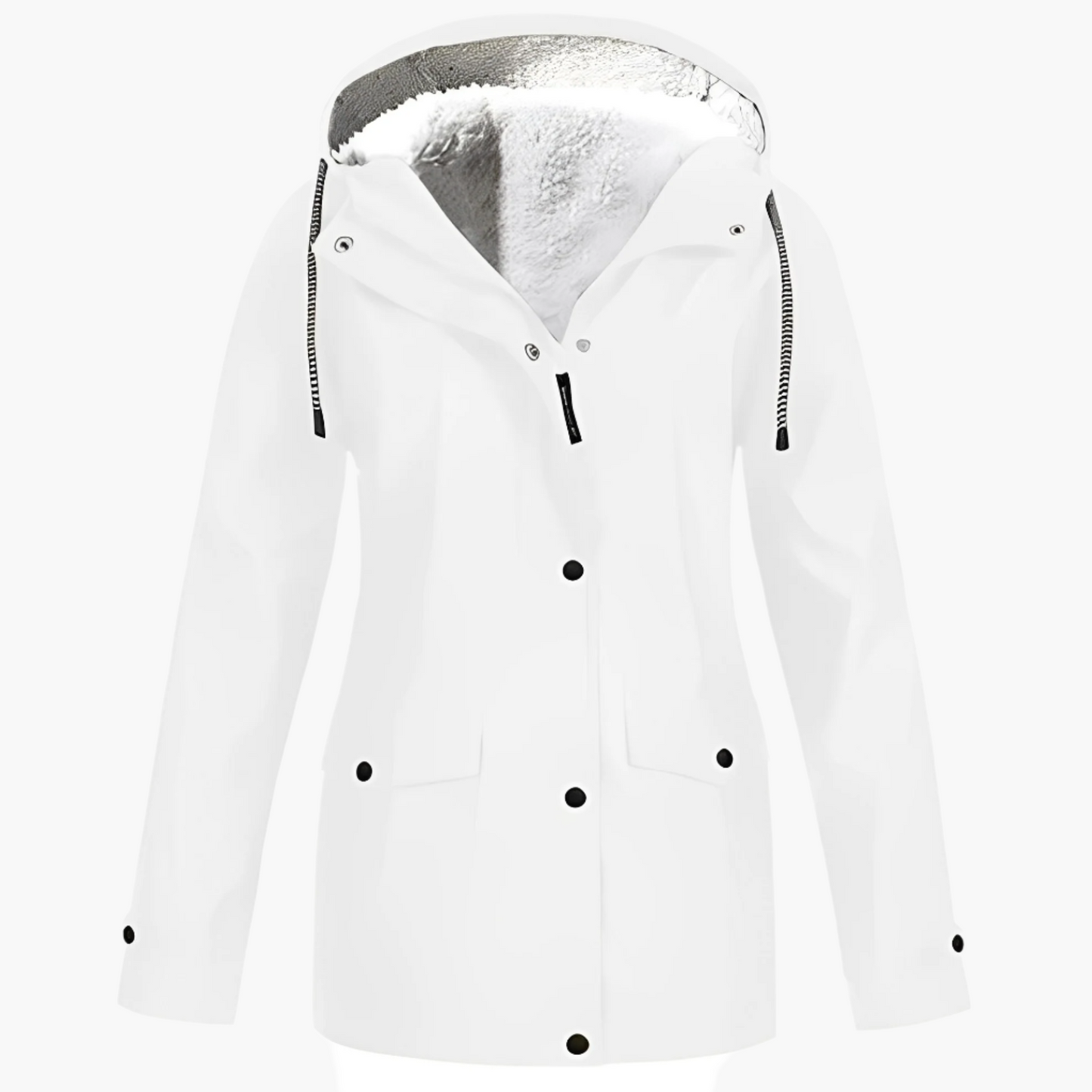 Chaqueta impermeable para mujer estilo urbano forrada con polar para invierno y lluvia