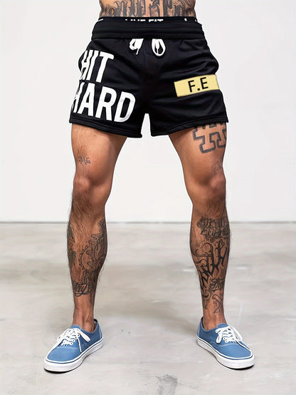 Short de sport homme style basket inscription HIT HARD – Look urbain et performance