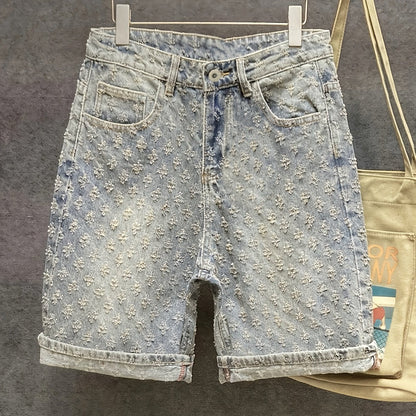 Bermuda uomo stile streetwear con motivo ricamato – Pantaloncini casual alla moda urbana