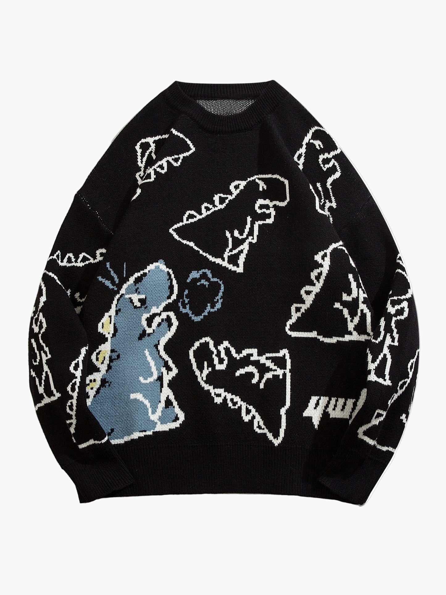 Sudadera casual con estampado de dinosaurio para adolescente masculino – estilo streetwear de moda