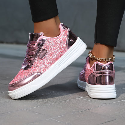 Women's Sneakers with Shiny Glitter for a Trendy and Urban Look