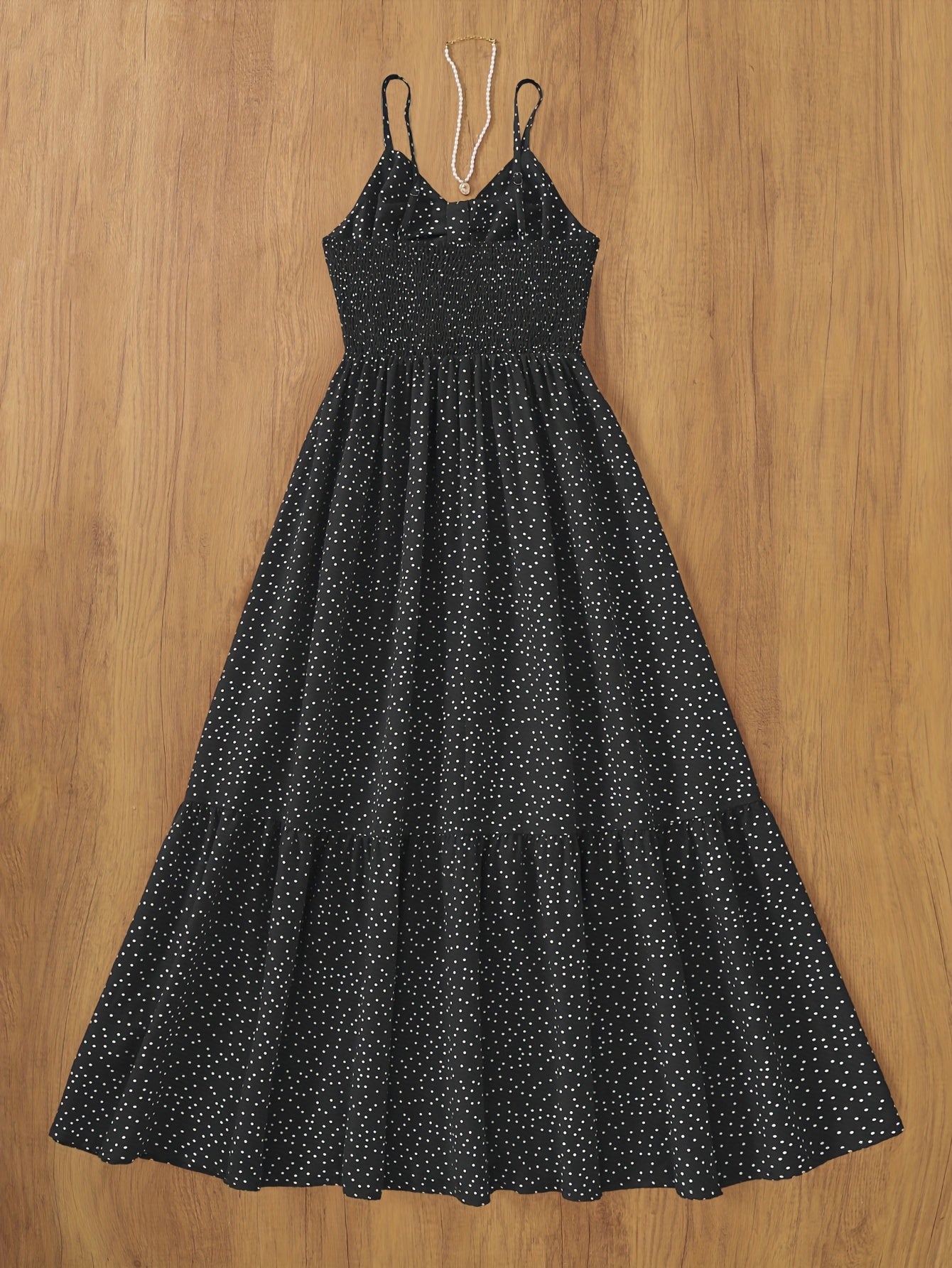 Vintage stijl lange jurk met stippen voor elegante en chique dames