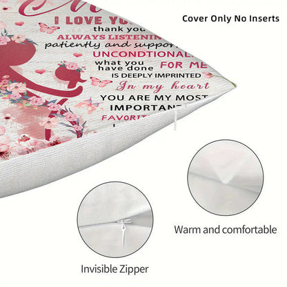 Decorative Quote Pillow for Mom – Sentimental Mother's Day Gift, Contemporary Style, for Bedroom or Living Room, Woman