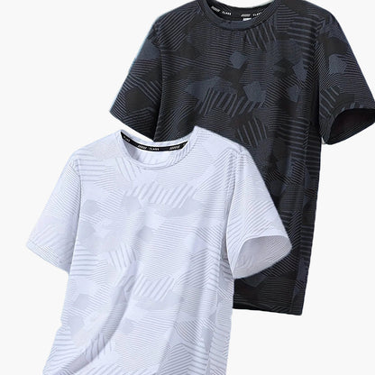 Atmungsaktives Herren-T-Shirt im tropischen Casual-Stil, kurzärmelig – 2er-Pack, ideal für den Sommer  