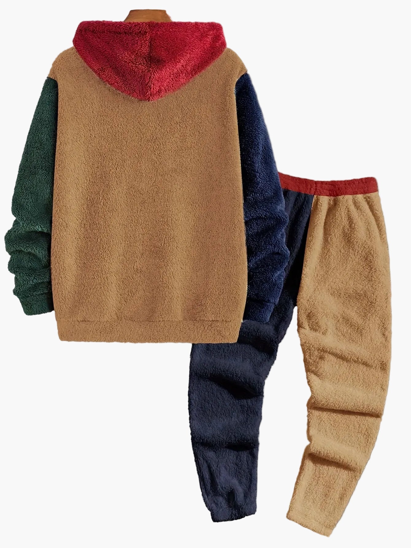 Avslappnat herrset med huva i fleece-stil för höst och vinter
